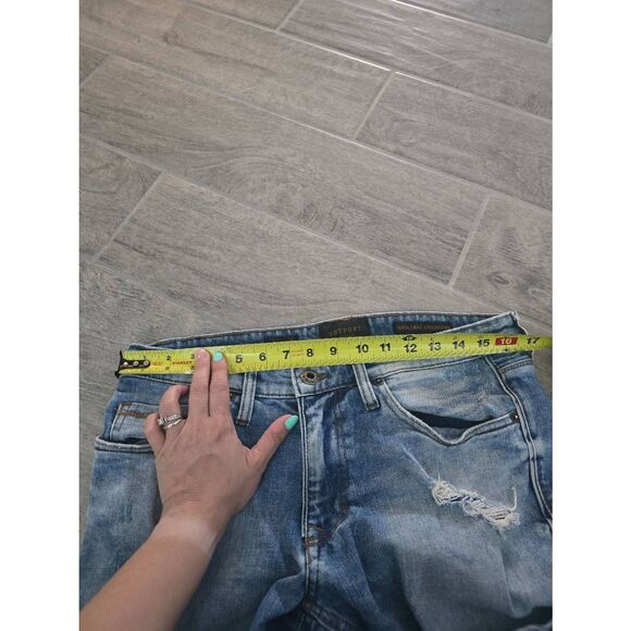 Men's Outpost Makers Original Straight Jeans Size 34x32 Medium Wash Distressed B - Picture 4 of 8